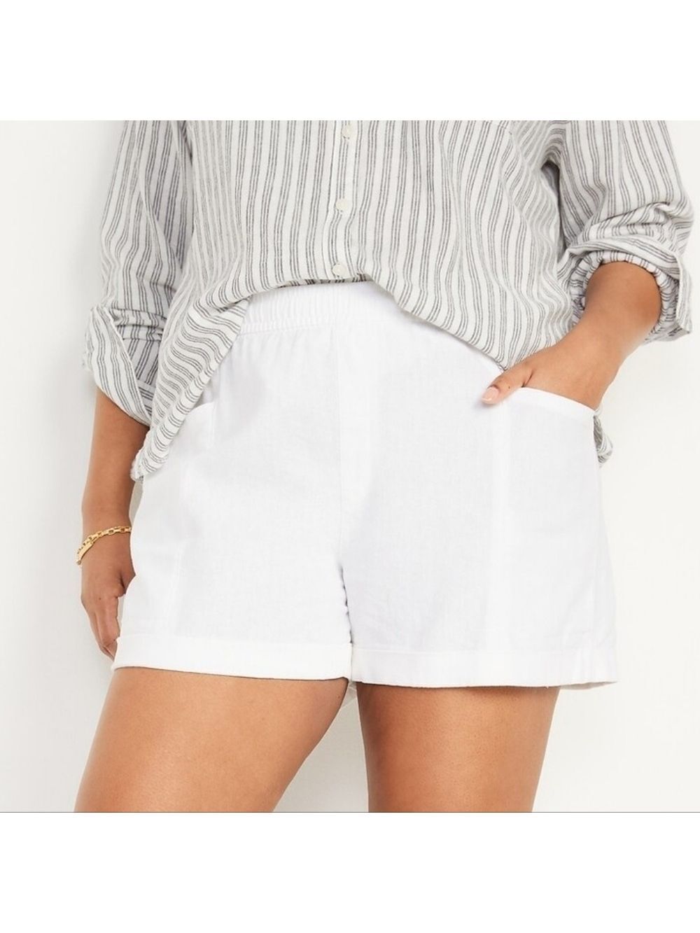 4X • Old Navy • High-Waisted Linen-Blend Shorts -- 3.5-inch inseam